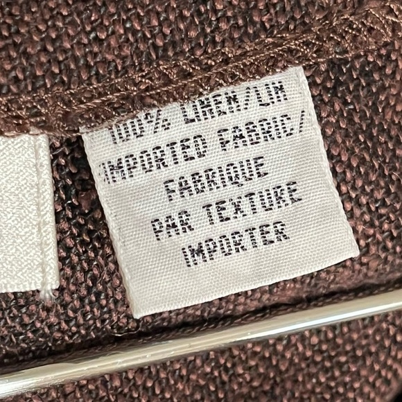 Anne Klein A line 100% Linen Skirt Brown Vintage Woven Academia Chic - Picture 8 of 11